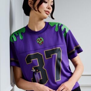 Purple and Green Graphic Women's Jersey Top